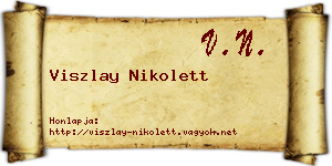 Viszlay Nikolett névjegykártya